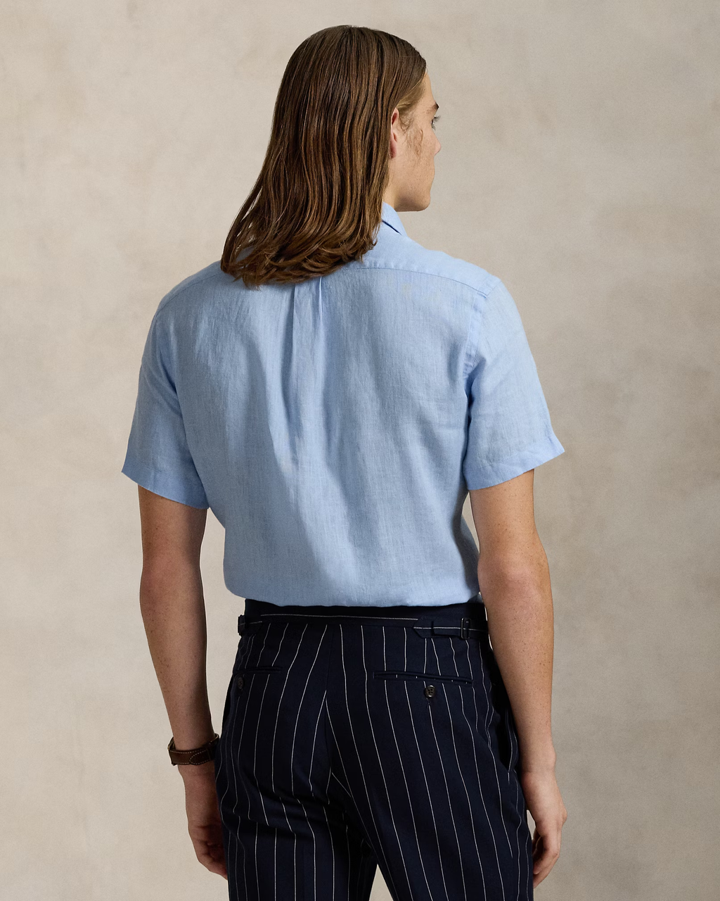 Camisa Linho Polo Ralph Lauren Manga Curta